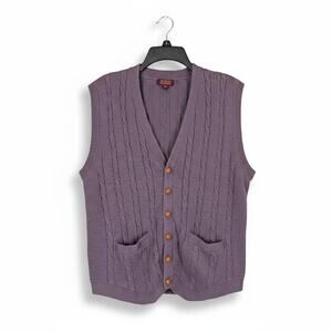 NORDSTROM Vintage 100% Alpaca Purple Sweater Vest Size Large